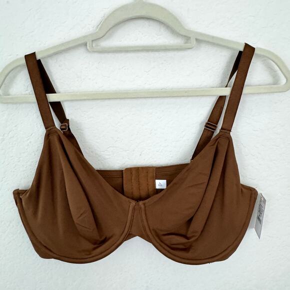 Auden Womens Lightly Lined Full Coverage Bra Size 38DD Back Close Neutral Brown - Picture 1 of 7
